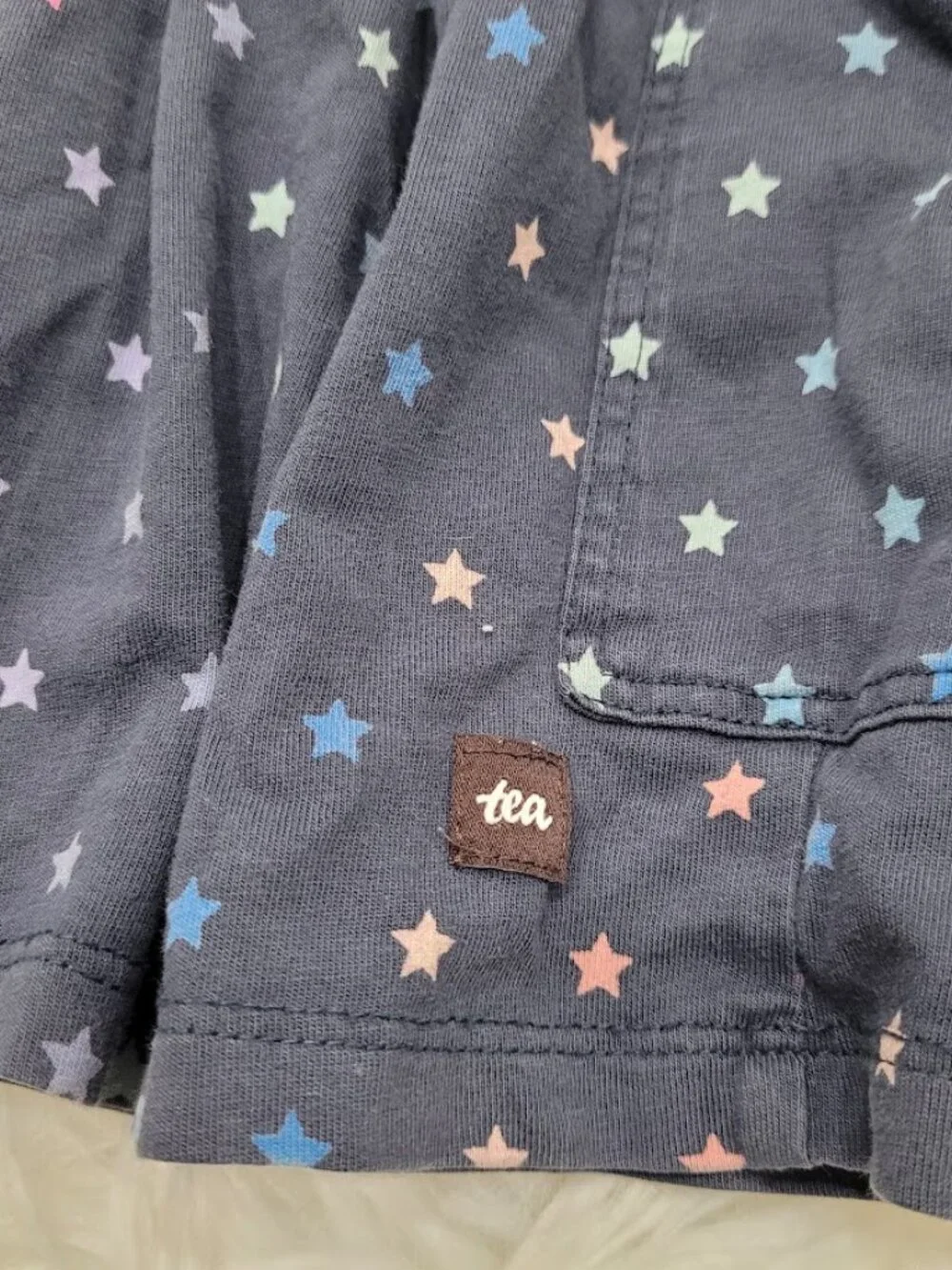 Tea Collection Blue Star Cotton Dress Navy Kids Girls Toddler 3T Colorful Kawaii